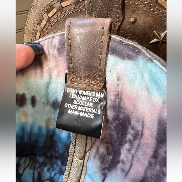 DINGO BOOTS Western Women Lea Vamp Fox Fringe Studded Brown DI7441 Sz 6.5 - Picture 2 of 9